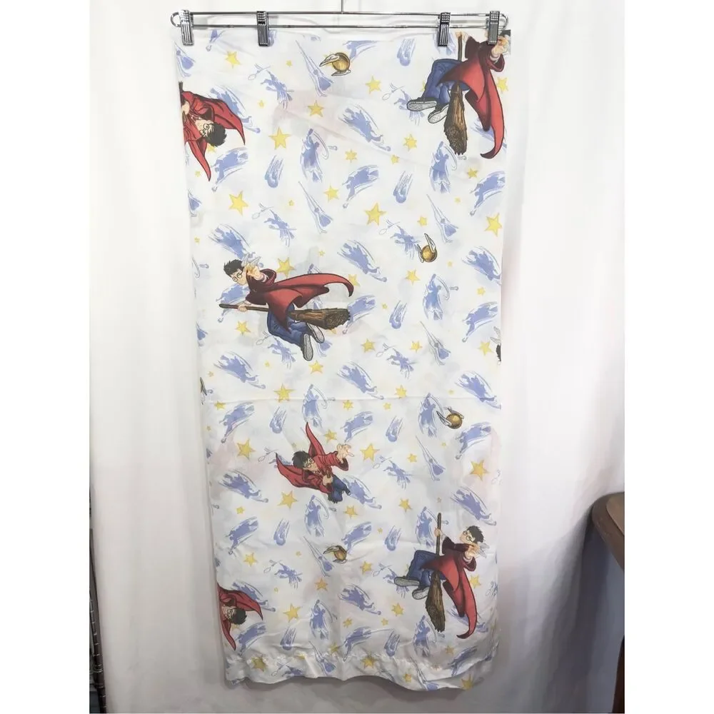 Harry Potter Twin Flat Sheet Vintage 2000 Y2K Quidditch Chamber‎ of Secrets